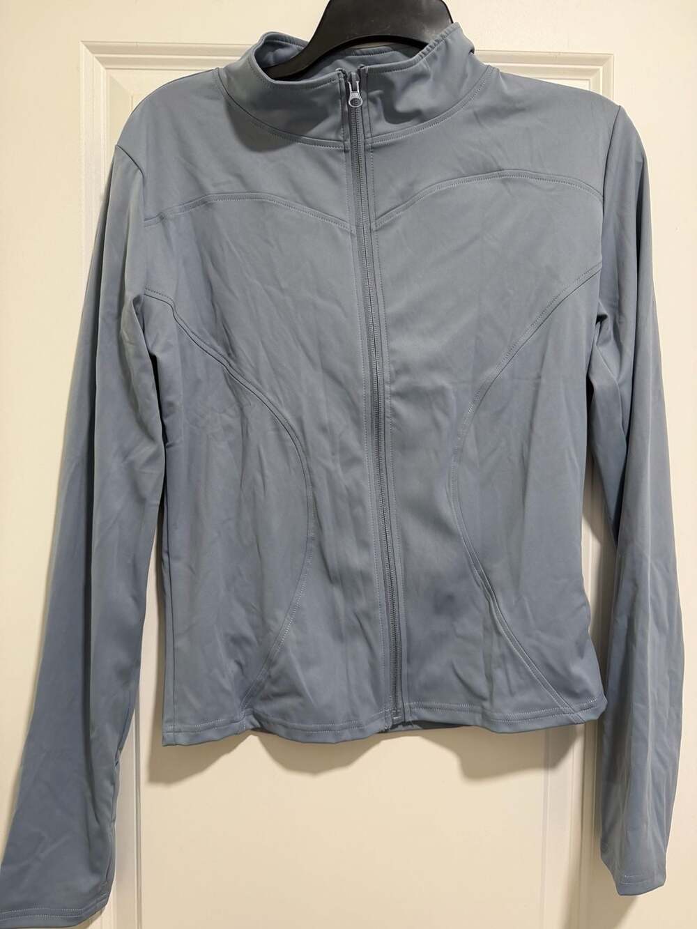 Athletic Full Zip Up Track Jacket Size XL Blue Thumbholes